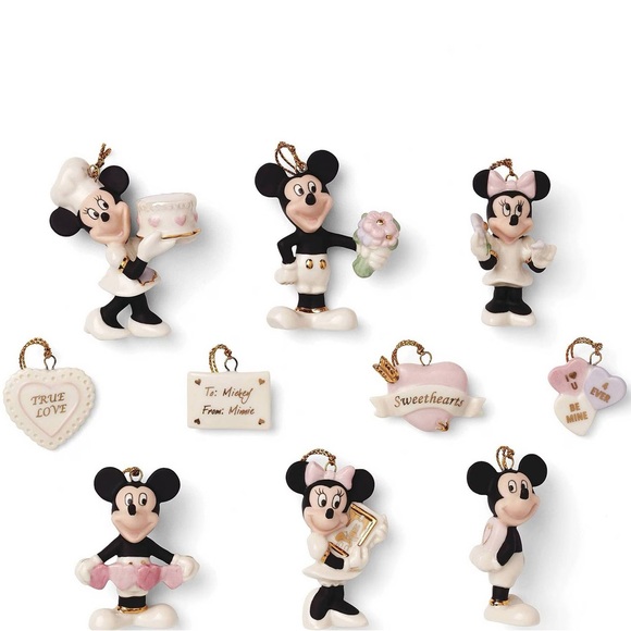 Lenox Disney Romantic Moments 10-Piece Valentine Mini Ornament Set - Sold Out - Picture 1 of 4